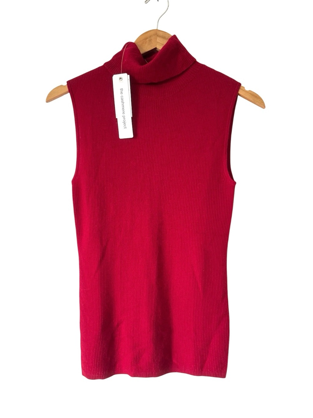 The Cashmere Project‎ Sleeveless Red Turtleneck Sweater Capsule Medium NWT